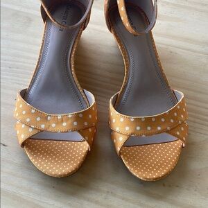 Charter Club Orange and White Sandals with Ankle Strap